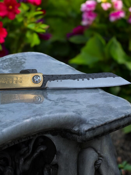 Couteau de poche Japonais HIGONOKAMI Doré/Noir-SCHLASS