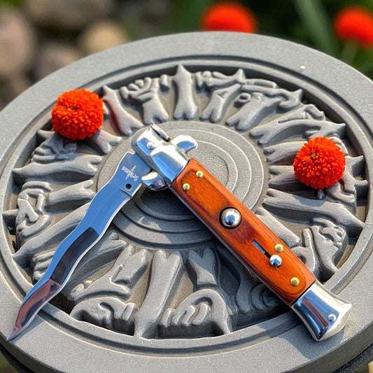 Couteau de poche automatique à cran d'arrêt stiletto EDC idée cadeau pour homme anniversaire 
