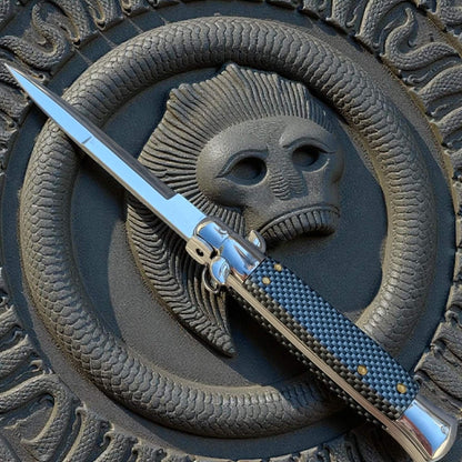 SCHLASS - Couteau de poche automatique cran d'arrêt style Carbone - SCHLASS